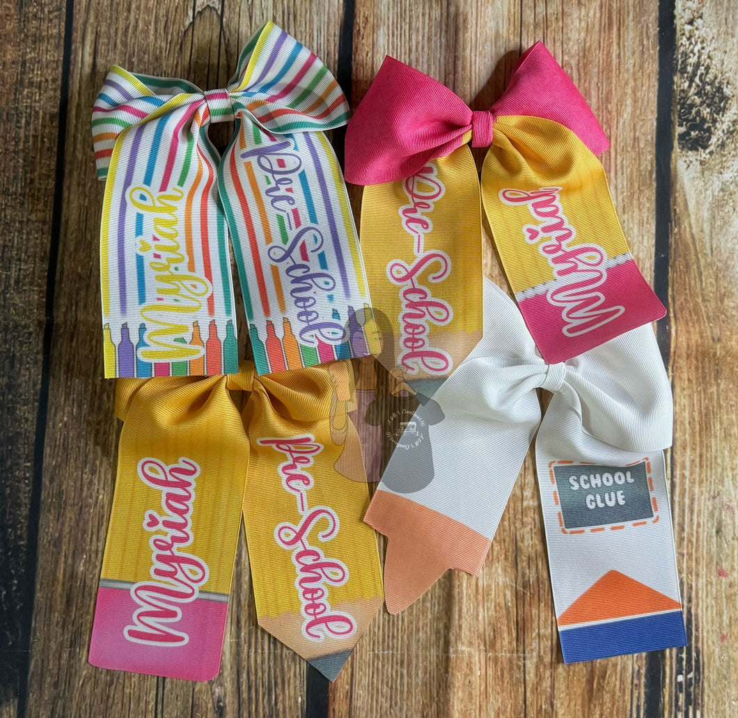 Custom School Supply Hair Bow