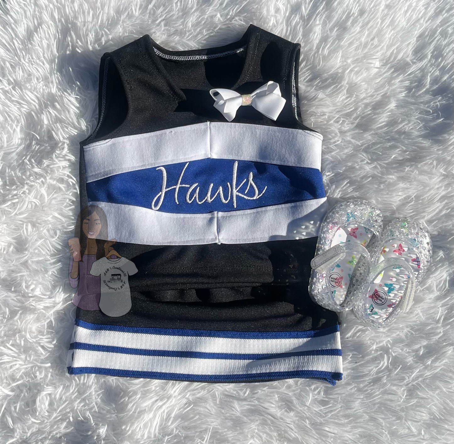 Girls Cheerleading Uniform / Toddler & Girls Cheer Outfit / Cheer Shell (Top) & Skirt